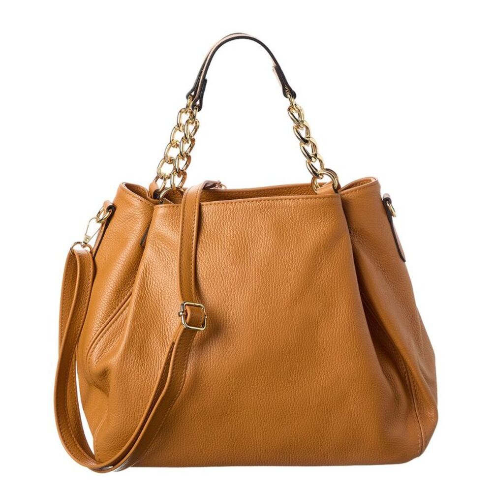 Italian Leather Shoulder Bag, Brown